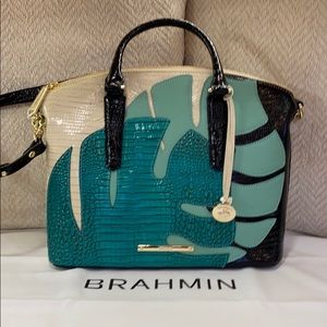NWT Brahmin Turquoise Belem Duxbury Satchel